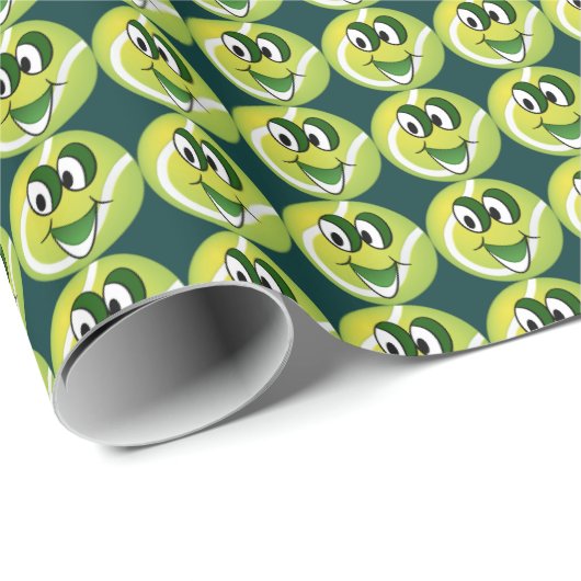 Cartoon Tennis Sportpapier Geschenkpapier (Rolleneckpunkt)