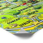 Cartoon Texas Hill Poster (Ecke)