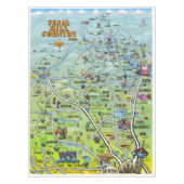 Cartoon Texas Hill Tischdecke (Vorderseite)