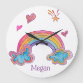 Cartoon Thema Zimmerdekoration für Mädchen Große Wanduhr (Vorderseite)