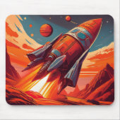 Cartoon Theme 1930's-40's Retro Rocket Ship        Mousepad (Vorne)
