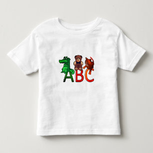 Cartoon-Tiere ABC-Alphabet-Druck Kleinkind T-shirt