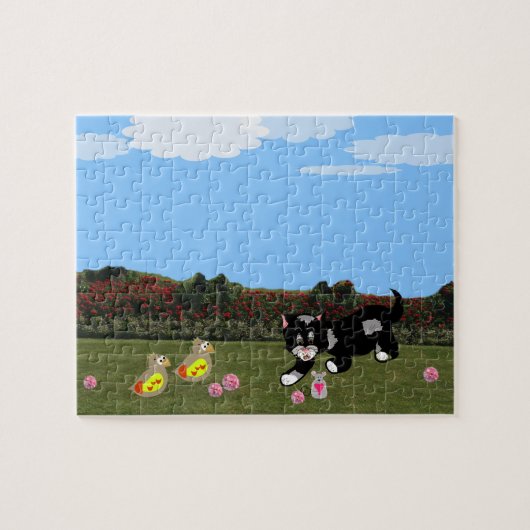 Cartoon Tiere im Garden Jigsaw Puzzle (Horizontal)