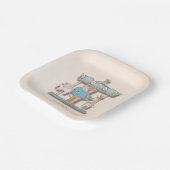 Cartoon Tiere Karousel Geburtstagsparty Pappteller (Gewinkelt)