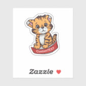 Cartoon Tiger Custom text Sticker (Blatt)