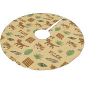 Cartoon Tiger: Fröhliches Kindermuster. Polyester Weihnachtsbaumdecke (Schrägansicht)