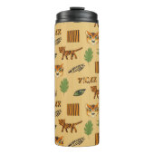 Cartoon Tiger: Fröhliches Kindermuster. Thermosbecher (Vorderseite)