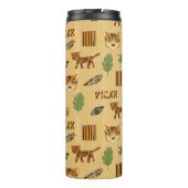 Cartoon Tiger: Fröhliches Kindermuster. Thermosbecher (Rückseite)