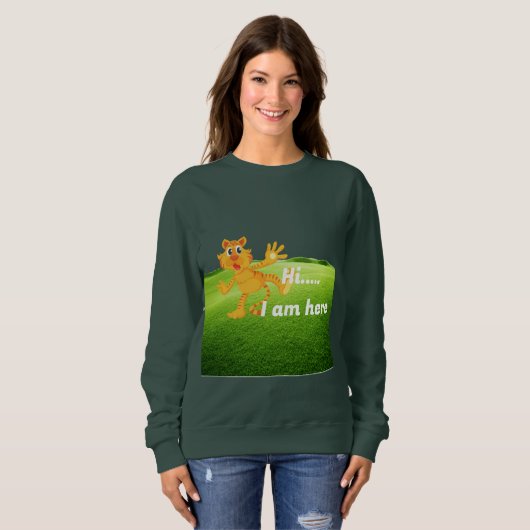 Cartoon Tiger Mascot Sweatshirt (Vorne ganz)