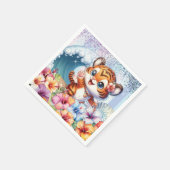 Cartoon Tiger Party Napkin Serviette (Ecke)