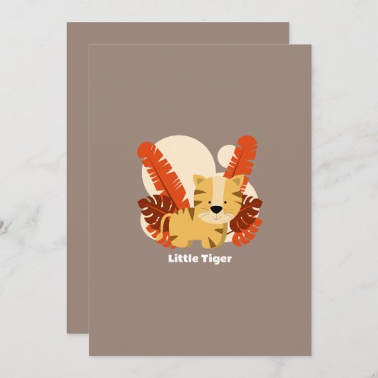Cartoon Tiger Tiger Drawing Animal Character Art Einladung (Vorne/Hinten)