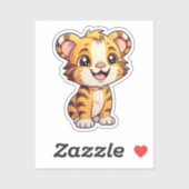 Cartoon Tigerbild Aufkleber (Blatt)