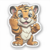 Cartoon Tigerbild Aufkleber (Vorderseite)