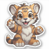 Cartoon Tigerbild Aufkleber (Vorderseite)