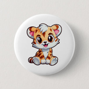 Cartoon Tigerbild Button