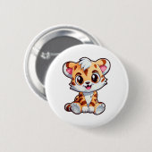 Cartoon Tigerbild Button (Vorne & Hinten)