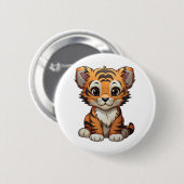 Cartoon Tigerbild Button (Vorne & Hinten)