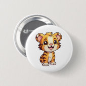 Cartoon Tigerbild Button (Vorne & Hinten)