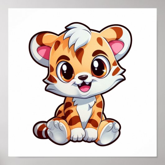 Cartoon Tigerbild Poster (Vorne)