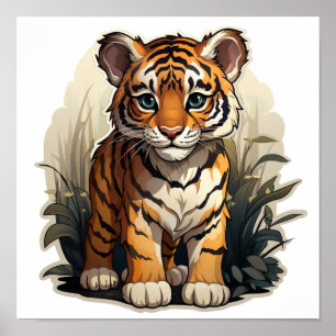 Cartoon Tigerbild Poster