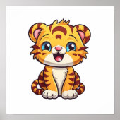 Cartoon Tigerbild Poster (Vorne)