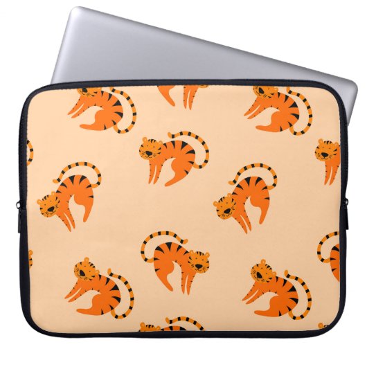 Cartoon Tigers: Vintage Kinderwerbung Laptopschutzhülle (Vorderseite)