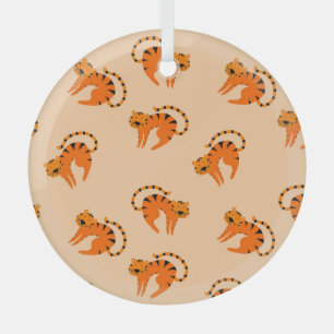Cartoon Tigers: Vintage Kinderwerbung Ornament Aus Glas