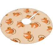 Cartoon Tigers: Vintage Kinderwerbung Polyester Weihnachtsbaumdecke (Schrägansicht)