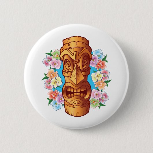Cartoon Tiki Statue Button (Vorderseite)