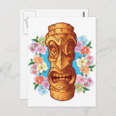 Cartoon Tiki Statue Postkarte (Vorne/Hinten)