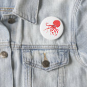 Cartoon Tintenfisch Orangenrot Button (Beispiel)