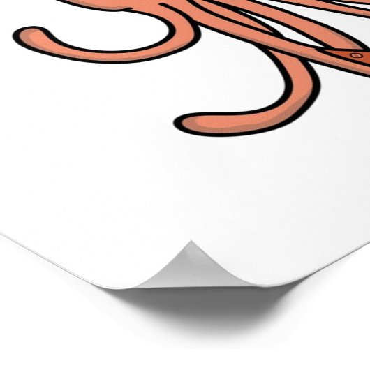 Cartoon Tintenfisch Poster (Ecke)