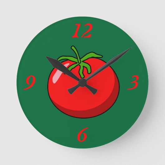 Cartoon Tomato Slice Runde Wanduhr (Vorderseite)