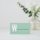 Cartoon Tooth Logo, Zahntechnik, Zahnarzt Visitenkarte (Stehend Vorderseite)
