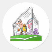 Cartoon-Torhüter-Aufkleber Runder Aufkleber (Vorderseite)