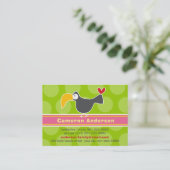 Cartoon Toucan Bird Kid Profile Foto Calling Card Visitenkarte (Stehend Vorderseite)