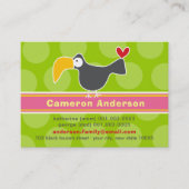 Cartoon Toucan Bird Kid Profile Foto Calling Card Visitenkarte (Vorderseite)