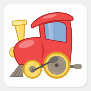CARTOON TOUR TRAIN FARBIGE KIDS BODENTRANSPORTAT QUADRATISCHER AUFKLEBER