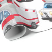 Cartoon Toy Ambulances Geschenkpapier (Rolleneckpunkt)