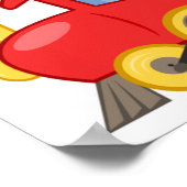 Cartoon Train Poster Print (Ecke)