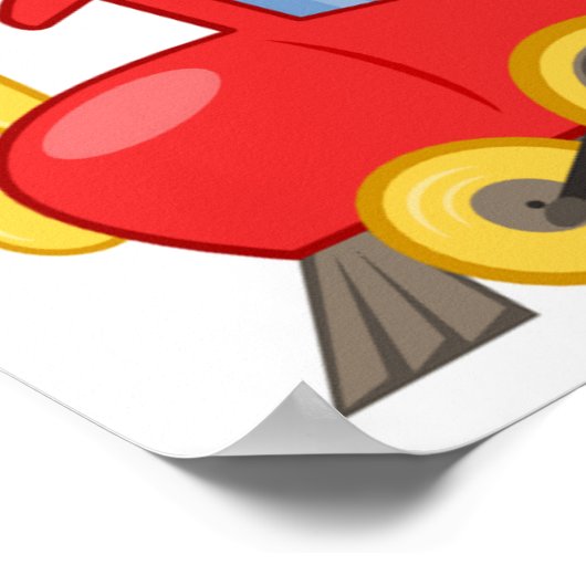 Cartoon Train Poster Print (Ecke)