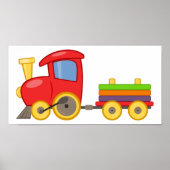 Cartoon Train Poster Print (Vorne)