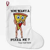 Cartoon Trash Pizza Boxing Großer Weihnachtsstrumpf (Vorderseite)