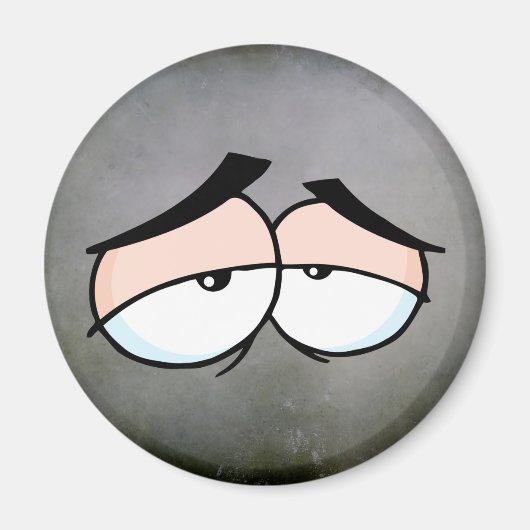 Cartoon traurige Augen Magnet (Vorne)