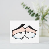 Cartoon traurige Augen Postkarte (Stehend Vorderseite)