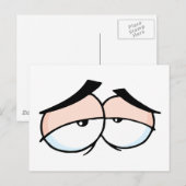 Cartoon traurige Augen Postkarte (Vorne/Hinten)