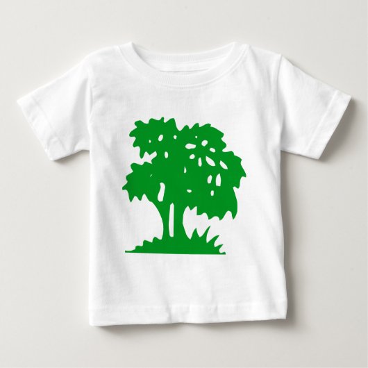Cartoon Tree - Grasgrün Baby T-shirt (Vorderseite)