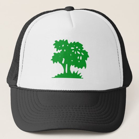 Cartoon Tree - Grasgrün Truckerkappe (Vorderseite)