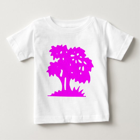 Cartoon Tree - magenta Baby T-shirt (Vorderseite)