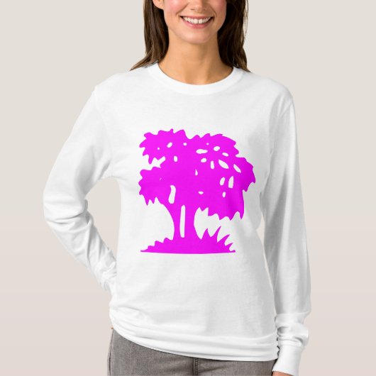 Cartoon Tree - magenta T-Shirt (Vorderseite)